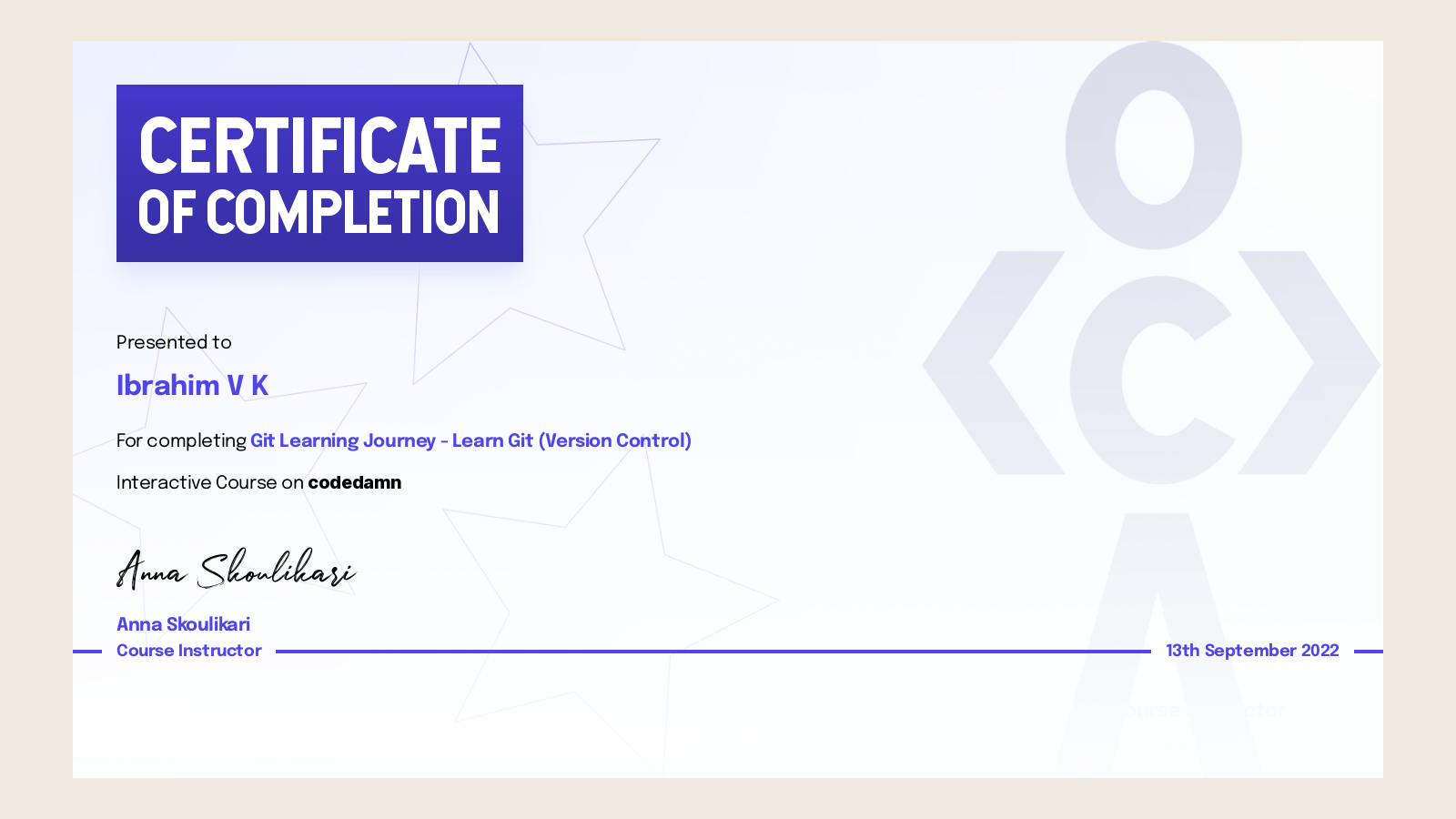 Certificate For Version Control With Git Images